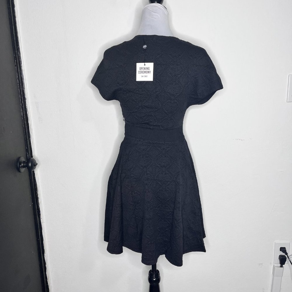 NWT Opening Ceremony Black Medallion Jacquard Flare Dress Size XS - Picture 4 of 8